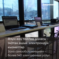 В ЦОНах города Бишкек функционируют зоны самообслуживания, где граждане могут получить 143 госуслуги онлайн